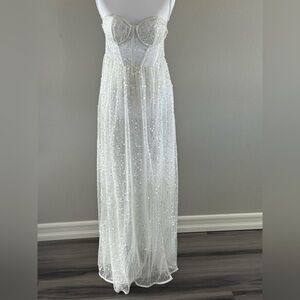 NWT - White Sequin Strapless Corset Dress, Size M